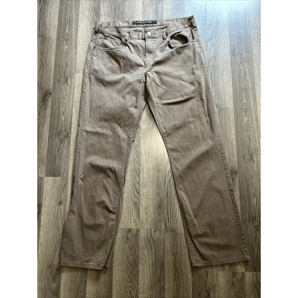 Marc Anthony Slim fit Chino Pants Men's 38x32 Beige Stretch Khakis